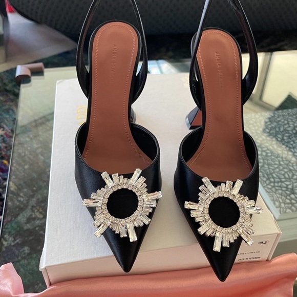 Amina Muaddi Begum Slingback Heel In Black - Picture 8 of 13